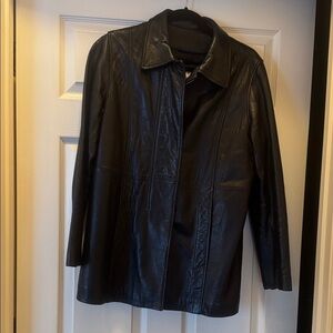 Vakko Elegant Black Leather Jacket